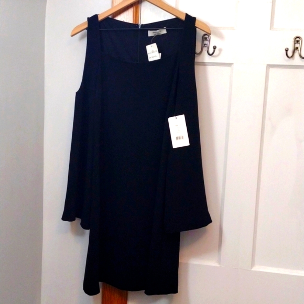 Sexy Elegance Black Mini Dress Size S Cold Shoulder Bailey 44 - Picture 3 of 12